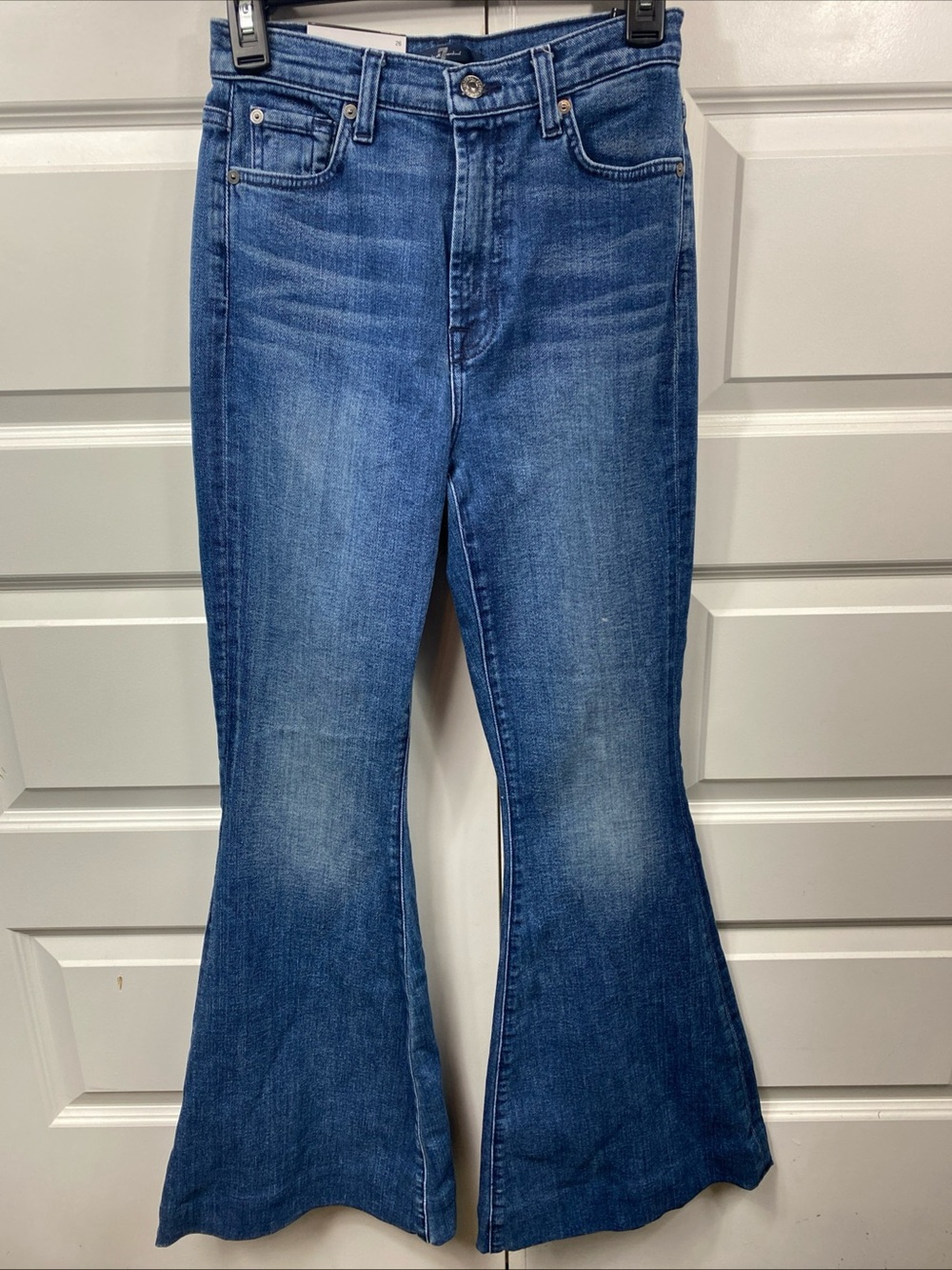 7 for All Mankind Mega Jeans Touch Of Cashmere Denim Hippie Sz 26x32 MSRP $295